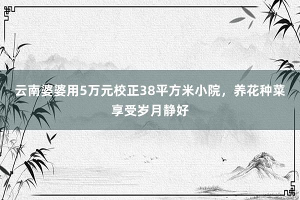 云南婆婆用5万元校正38平方米小院，养花种菜享受岁月静好