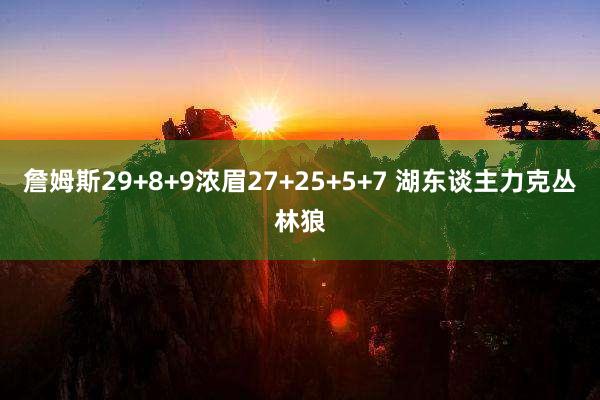 詹姆斯29+8+9浓眉27+25+5+7 湖东谈主力克丛林狼