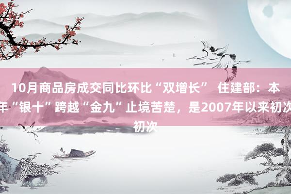 10月商品房成交同比环比“双增长”  住建部：本年“银十”跨越“金九”止境苦楚，是2007年以来初次